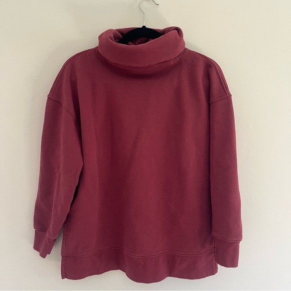Athleta 24/7 Funnel Turtle Neck Oversized Sweatshirt Maple Red Size Small - Picture 4 of 10